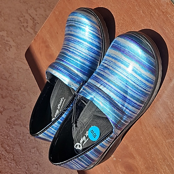 Blue clogs non slip work nurse slip on shoes size 10 - Picture 11 of 16